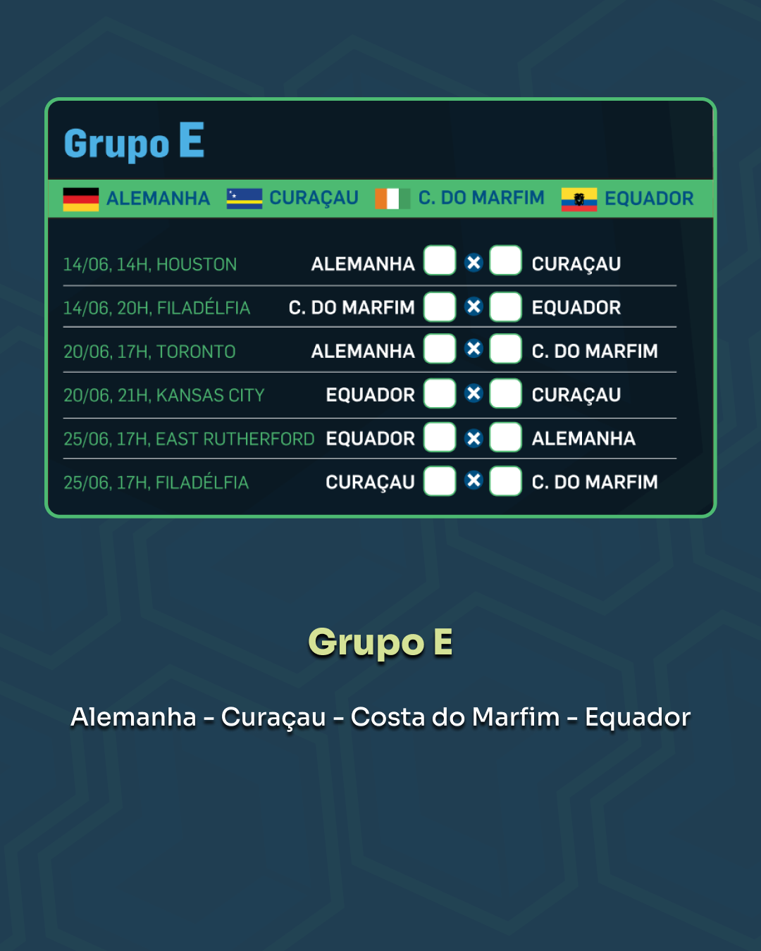 Arte 6 do carrossel digital da Copa do Mundo 2026