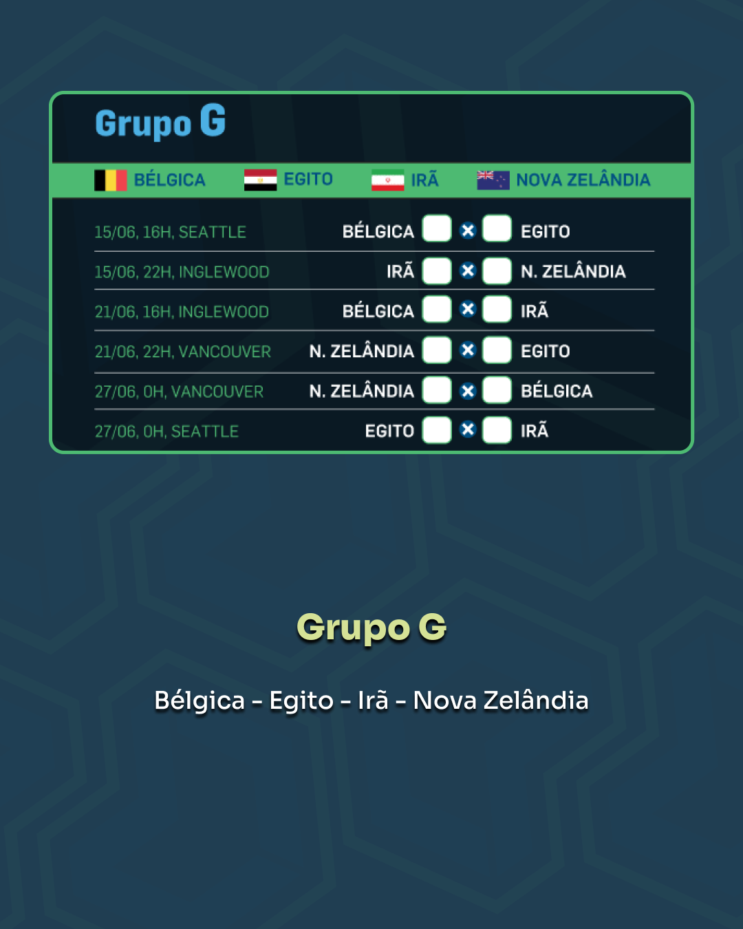 Arte 8 do carrossel digital da Copa do Mundo 2026