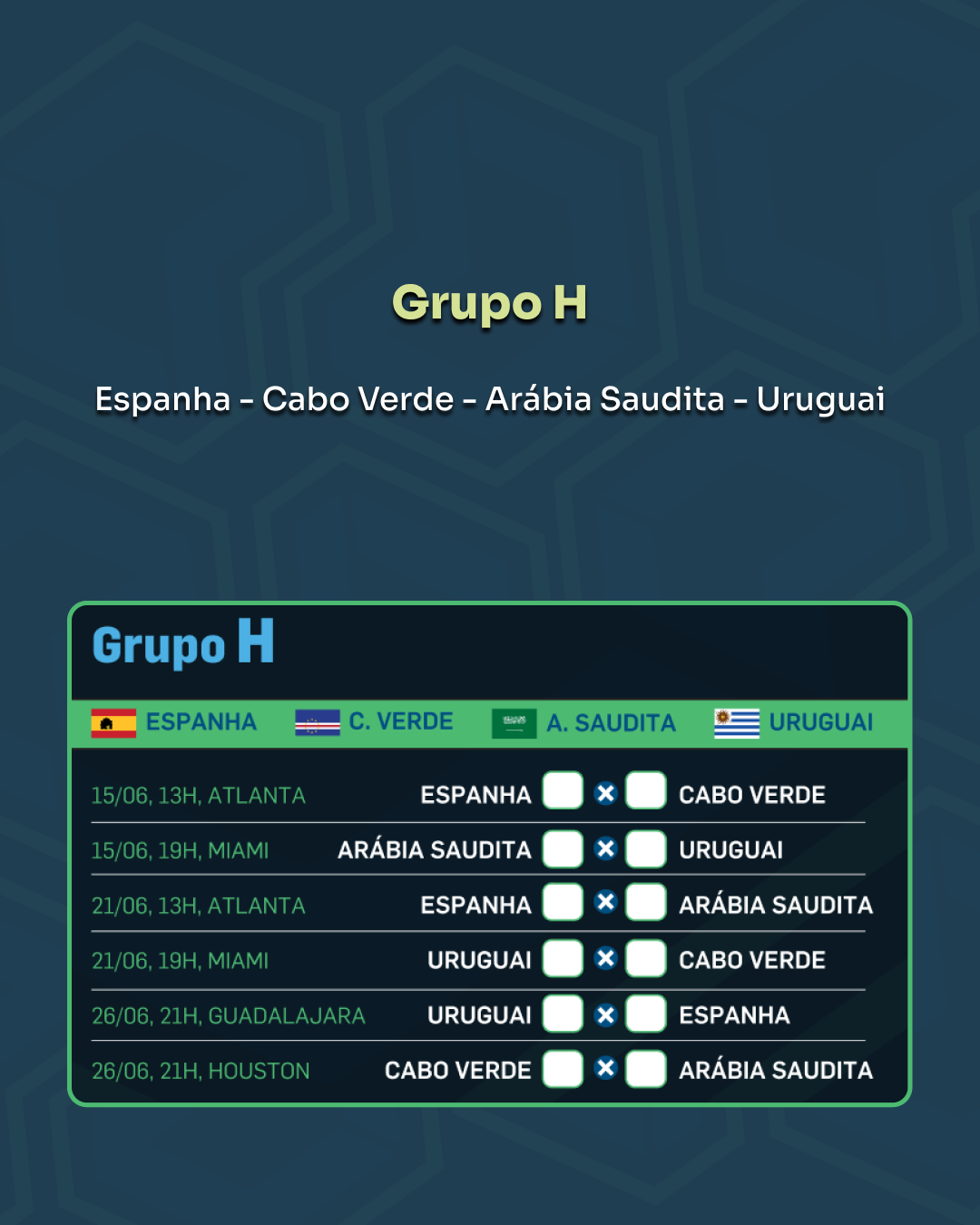 Arte 9 do carrossel digital da Copa do Mundo 2026