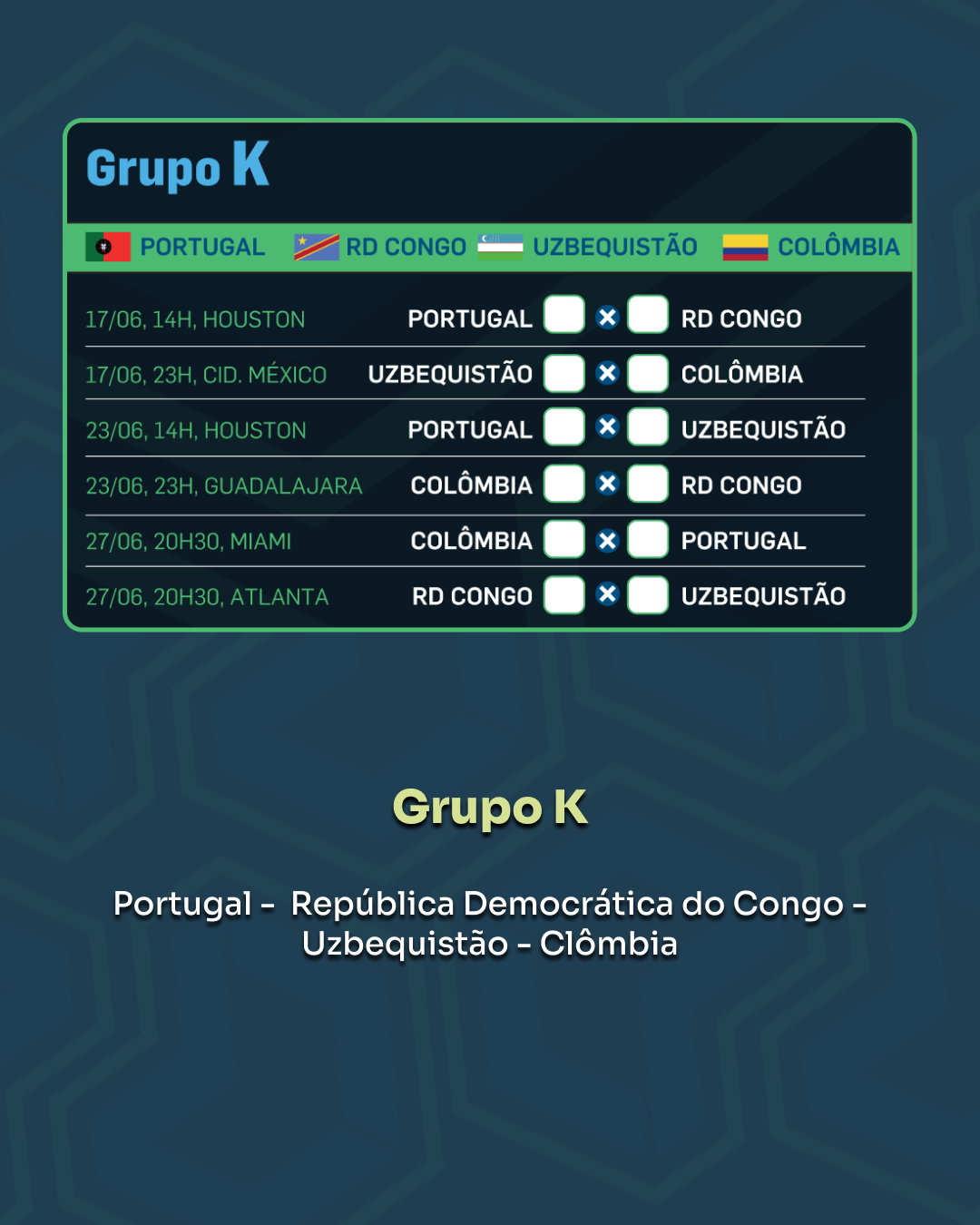 Arte 12 do carrossel digital da Copa do Mundo 2026