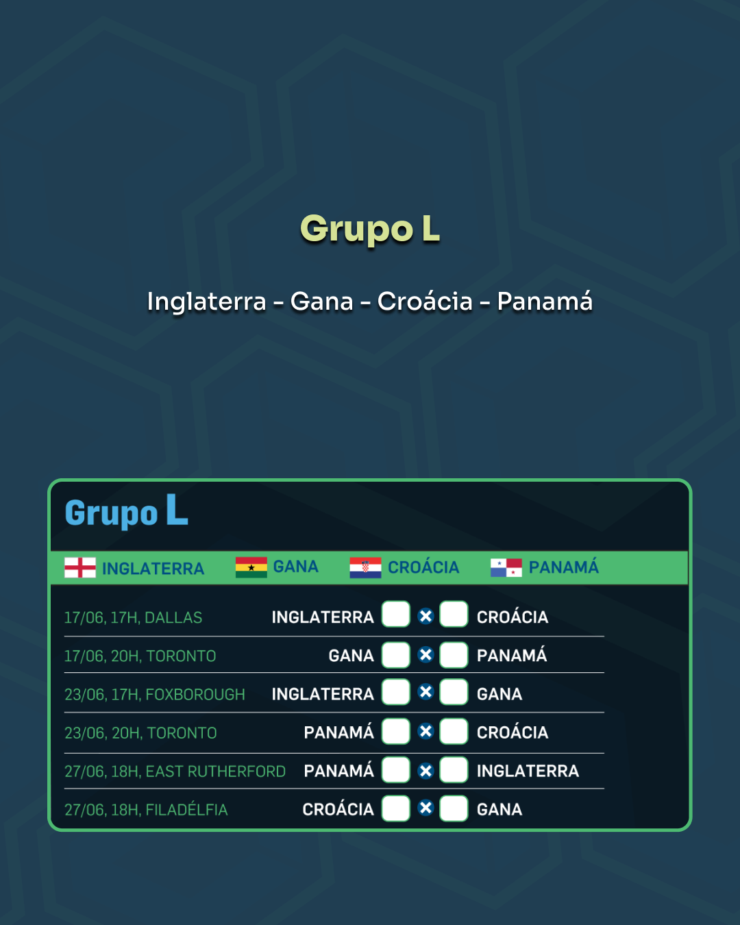 Arte 13 do carrossel digital da Copa do Mundo 2026