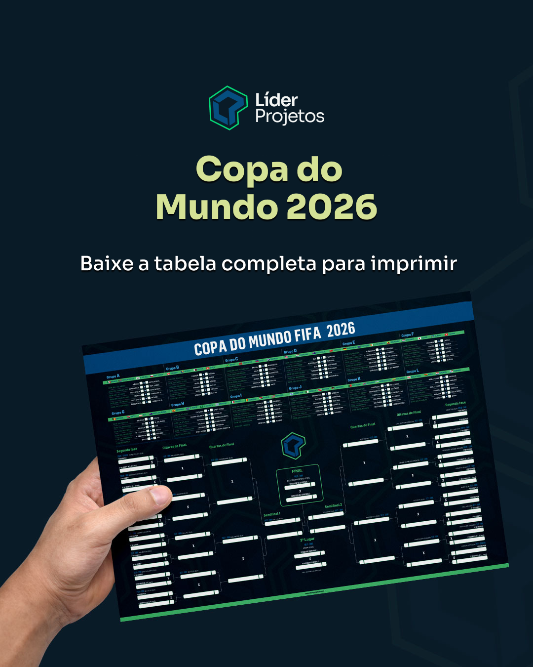 Tabela da Copa do Mundo 2026 para imprimir