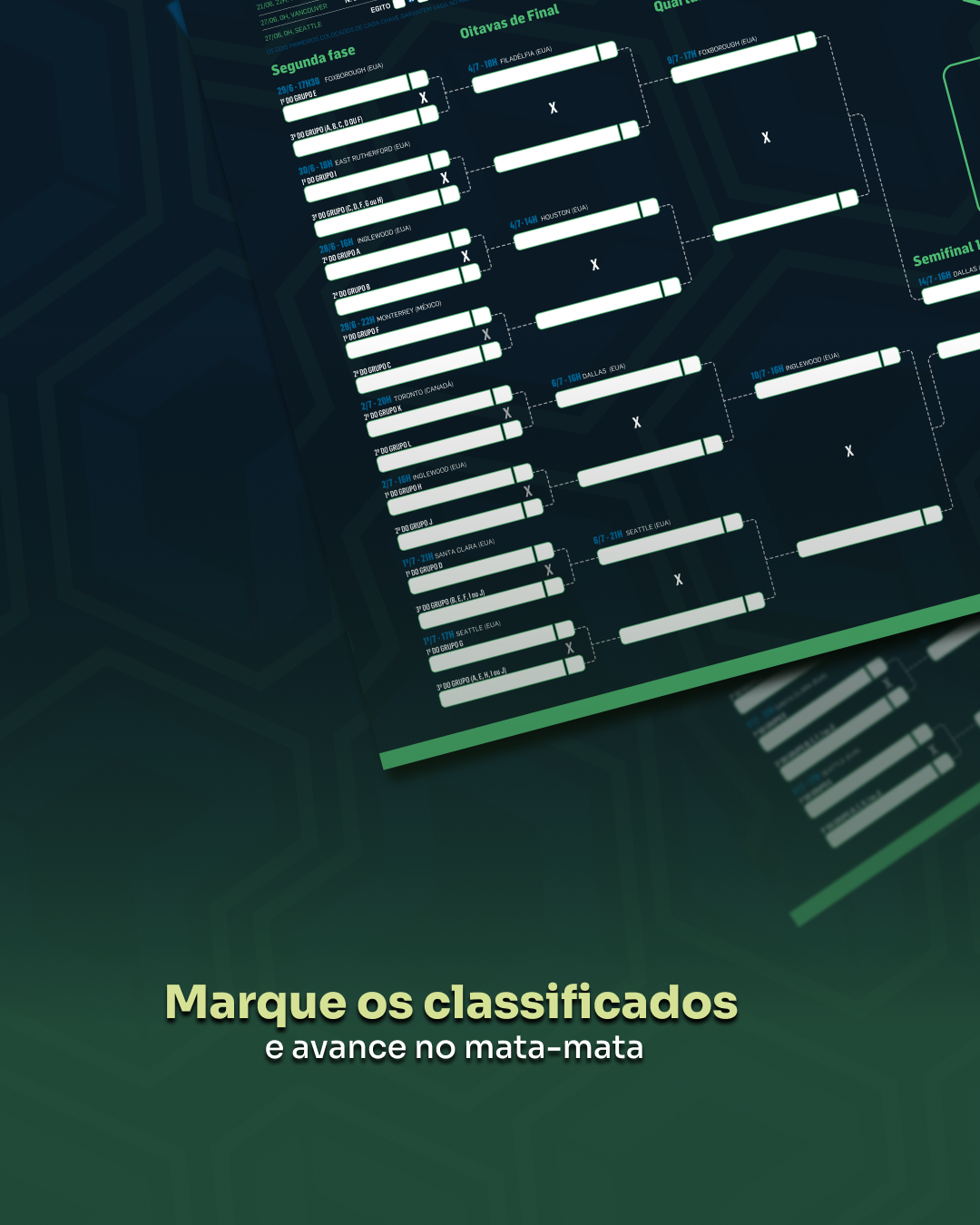 Detalhe de preenchimento dos resultados da Copa 2026