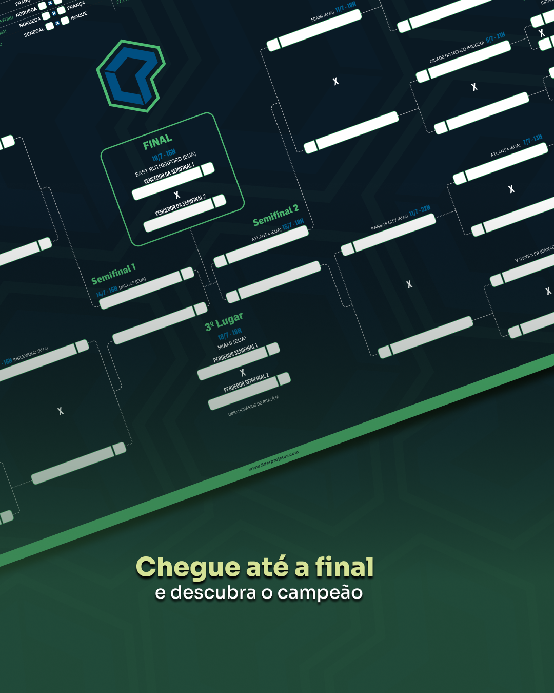 Calendario visual para acompanhar jogos da Copa 2026